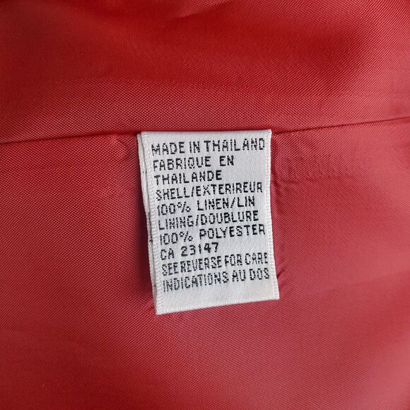 Vintage Talbots Red Irish Linen Maxi Dress Size 8 - Picture 7 of 8